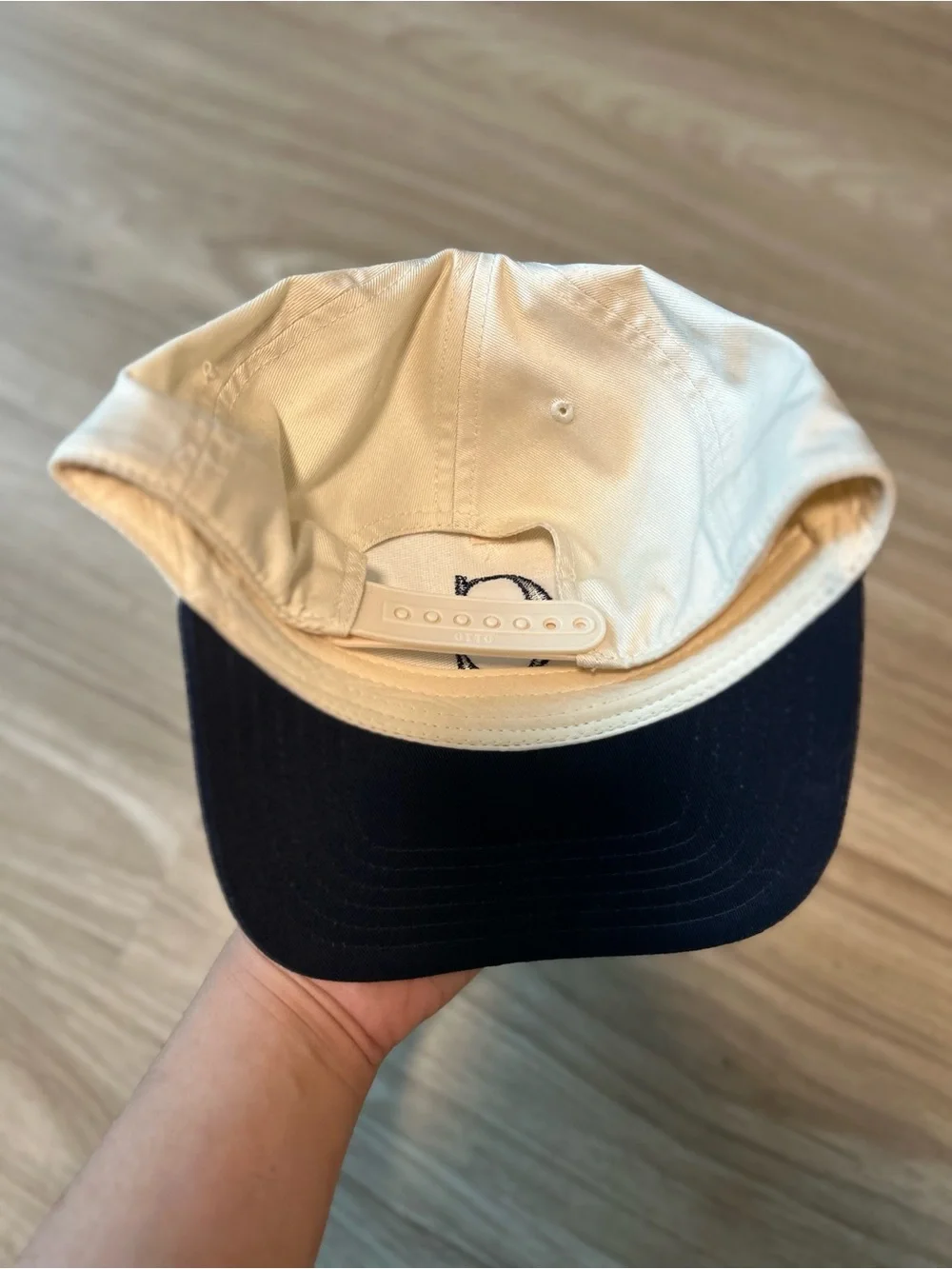 Kids Navy and Cream Embroidered Baseball Cap